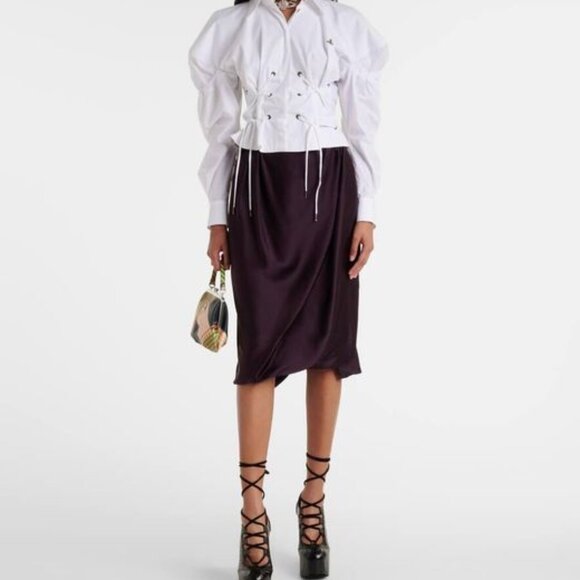 Vivienne Westwood Black Satin Draped Skirt - Picture 5 of 16